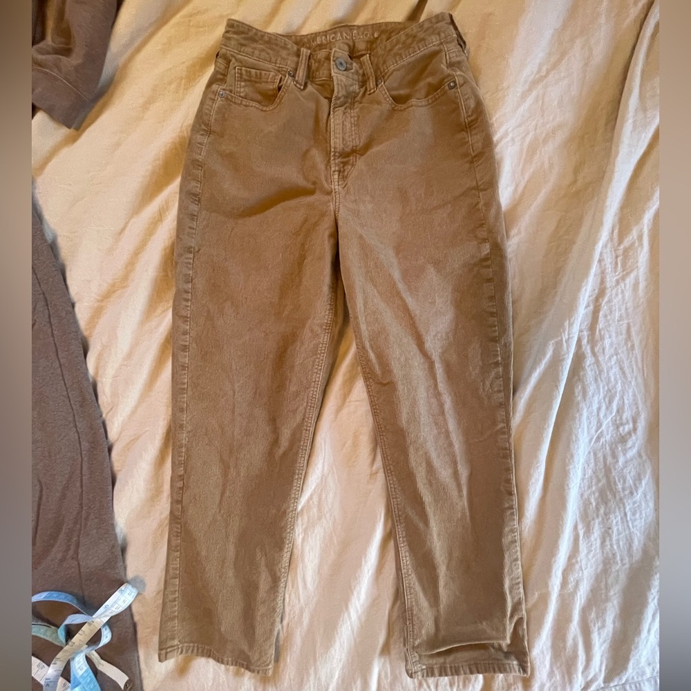 American Eagle Corduroy Tan High Waist Pants Size 8/Short. - Picture 2 of 5